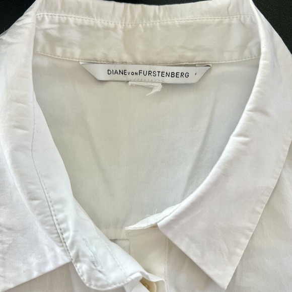 Diane Von Furstenberg DVF Sz Large Alison Drop Waist White & Red Pleated Dress - Picture 10 of 16